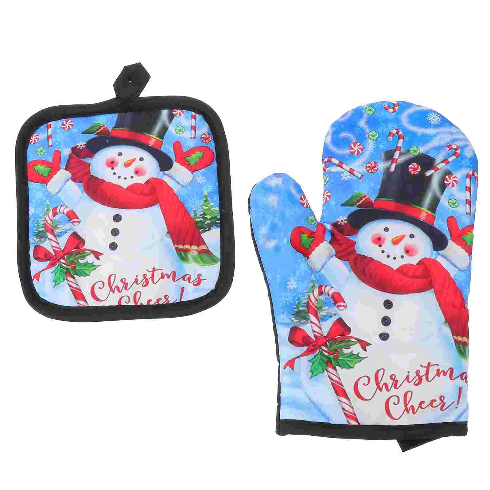 

Cooking Hot Glove Gloves Baking Mitts Pad Kitchen Scald Oven Christmas Gadget Trivet Potanti Pads Accessories Snowmanpotholders