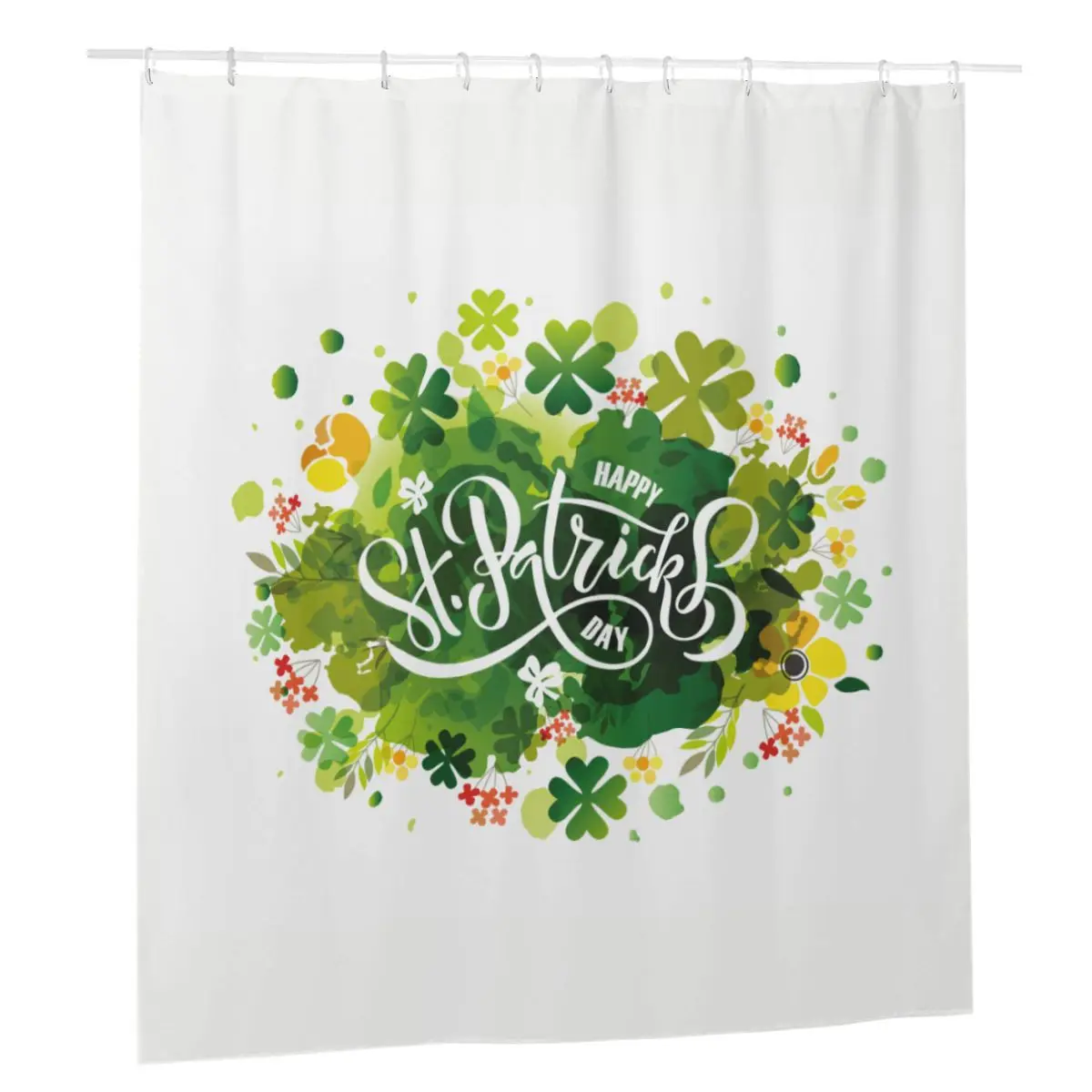 

Saint St Patrick's Day Shower Curtains Bathroom Polyester Waterproof Frabic Bath Curtain Irish Green Lucky Shamrock Curtain