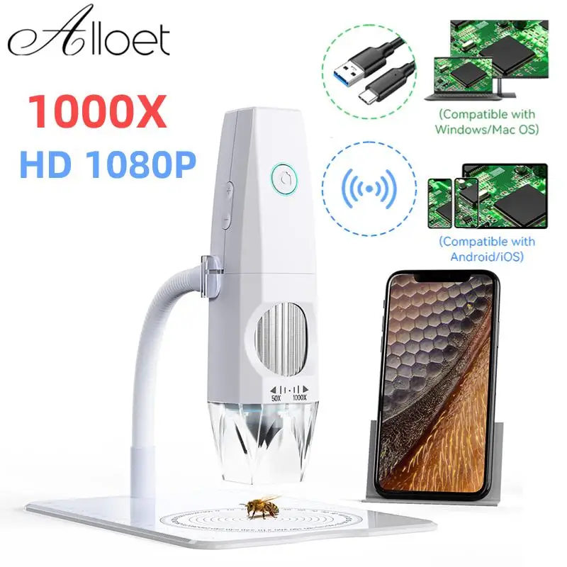 Цифровой микроскоп HD 1080P увеличительное стекло WiFi/USBElectron микроскоп 2 МП 1000X увеличительное стекло 8 светодиодов эндоскоп камера увеличительный инструмент