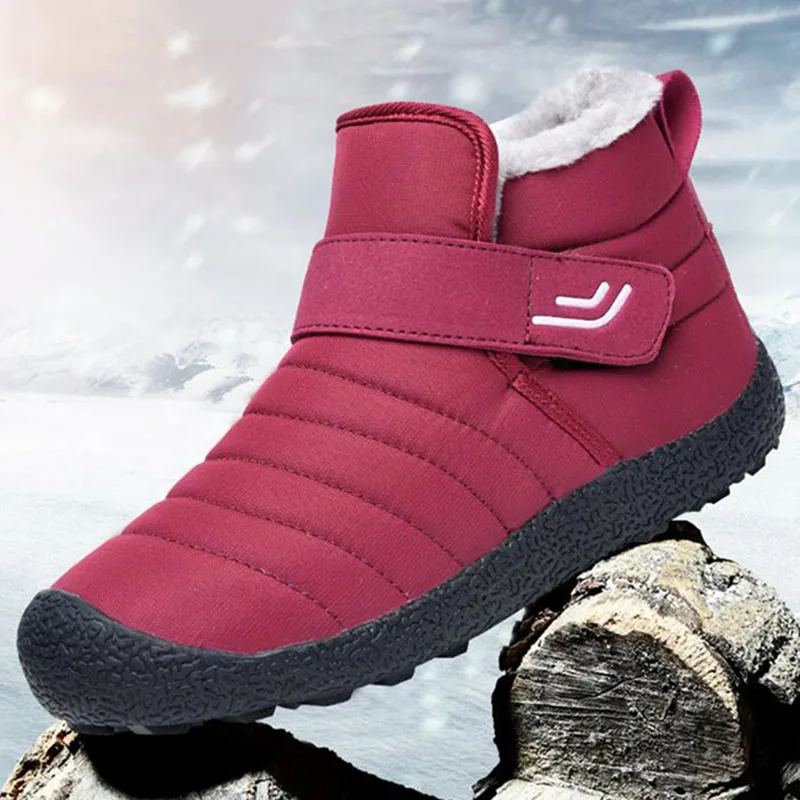 

Snow Women Boots Fur Boots Ladies Slip On Platform Shoes For Women Chunky Waterproof Ankle Boots Flat Winter Shoes Botas Mujer