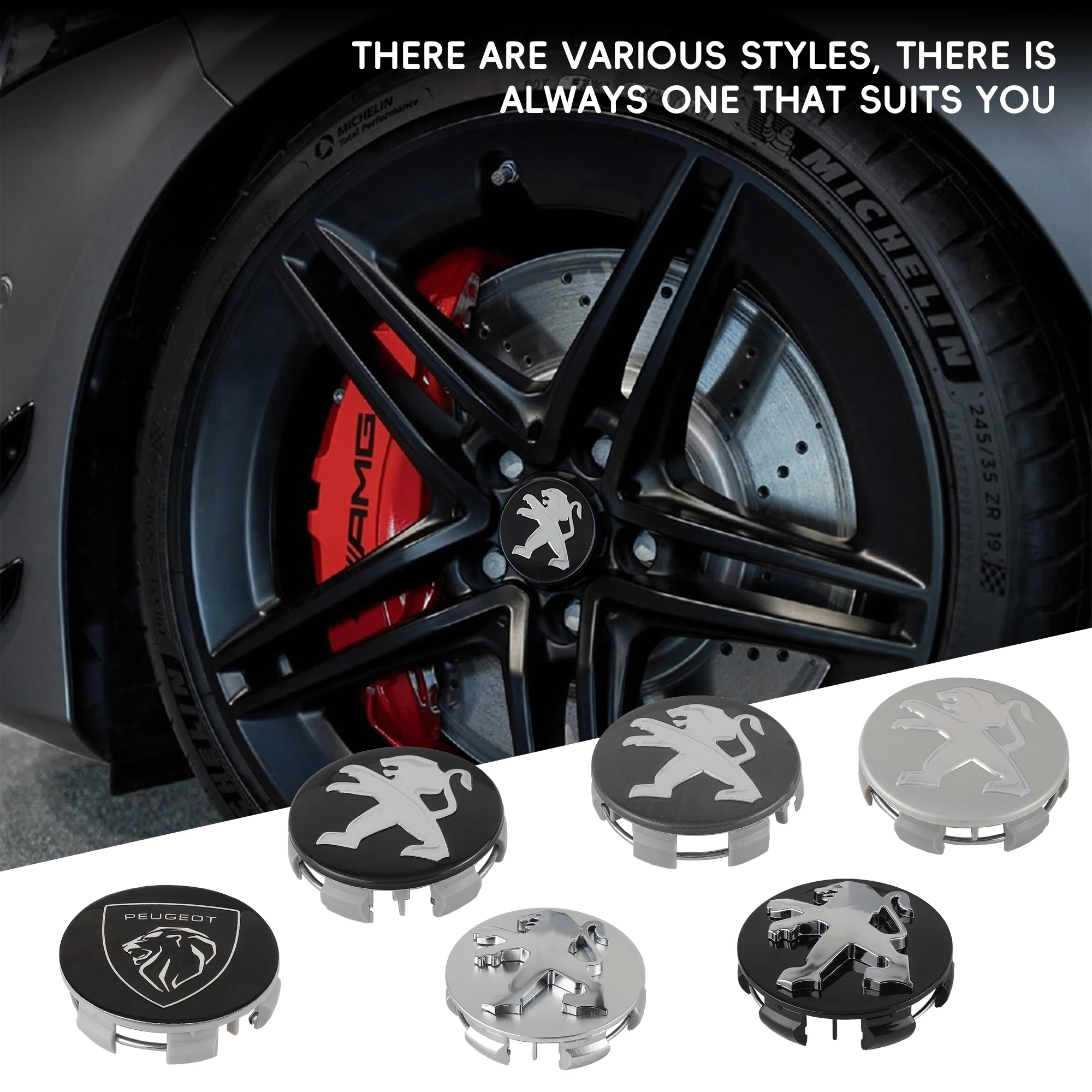 56/60 мм 4 шт. крышка центральной ступицы колеса автомобиля значок для Peugeot 2008 3008 4008