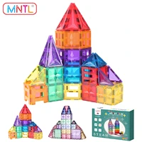 mntl 108pcs magnetic toys set educational stem building blocks magnet tiles architecture bricks car kids boy girl children gifts