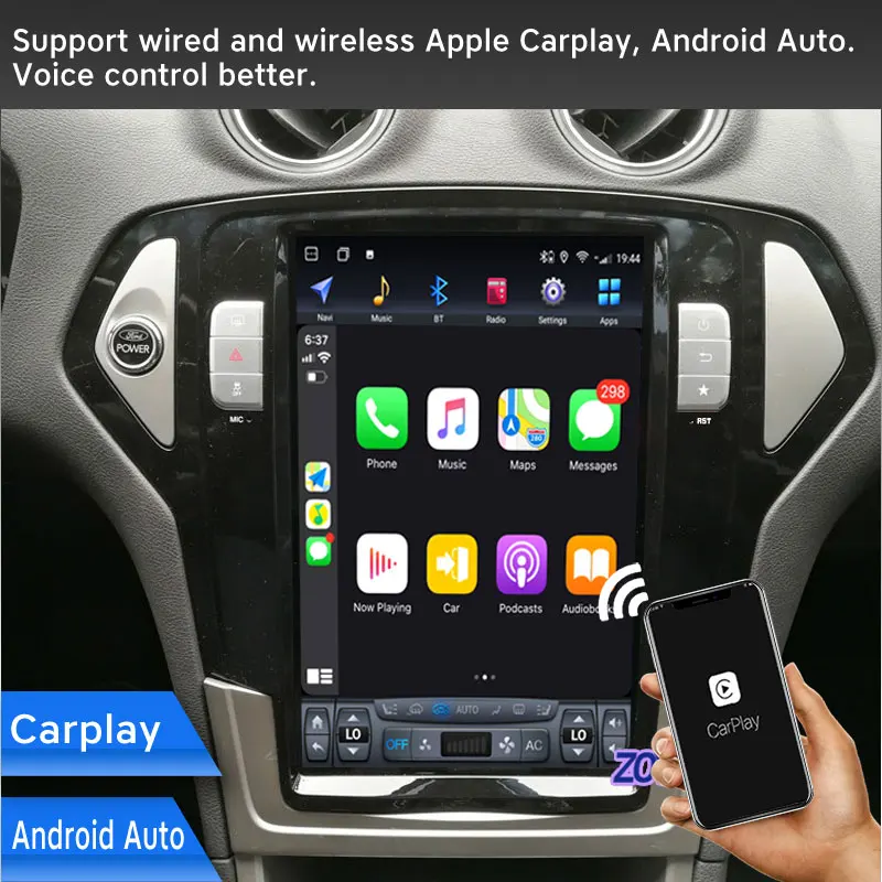 Android 10 12 8 дюйма вертикальный экран автомобильное радио в стиле Тесла GPS Carplay