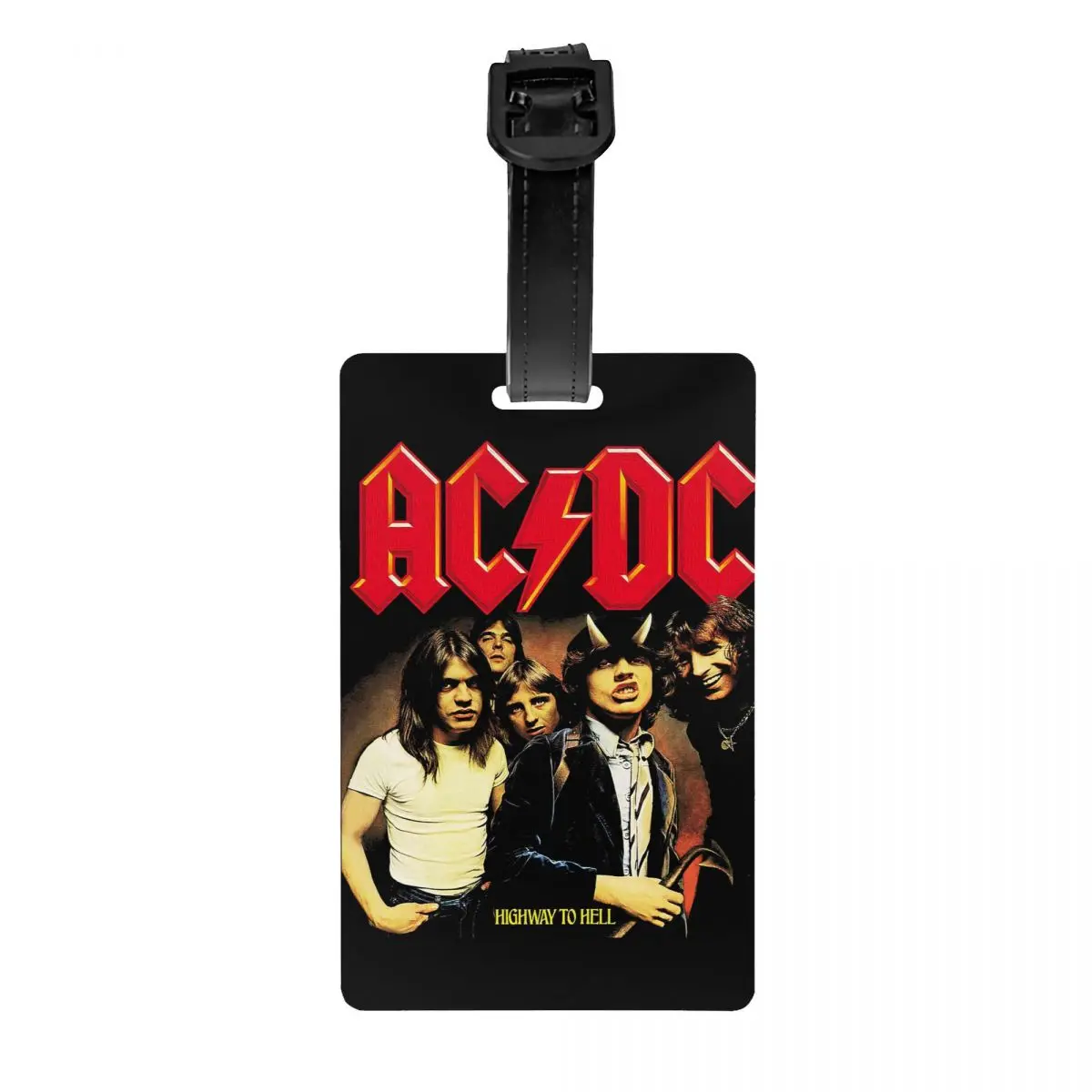 

Vintage Rock AC DC Luggage Tag Custom Heavy Metal Music Band Baggage Tags Privacy Cover Name ID Card