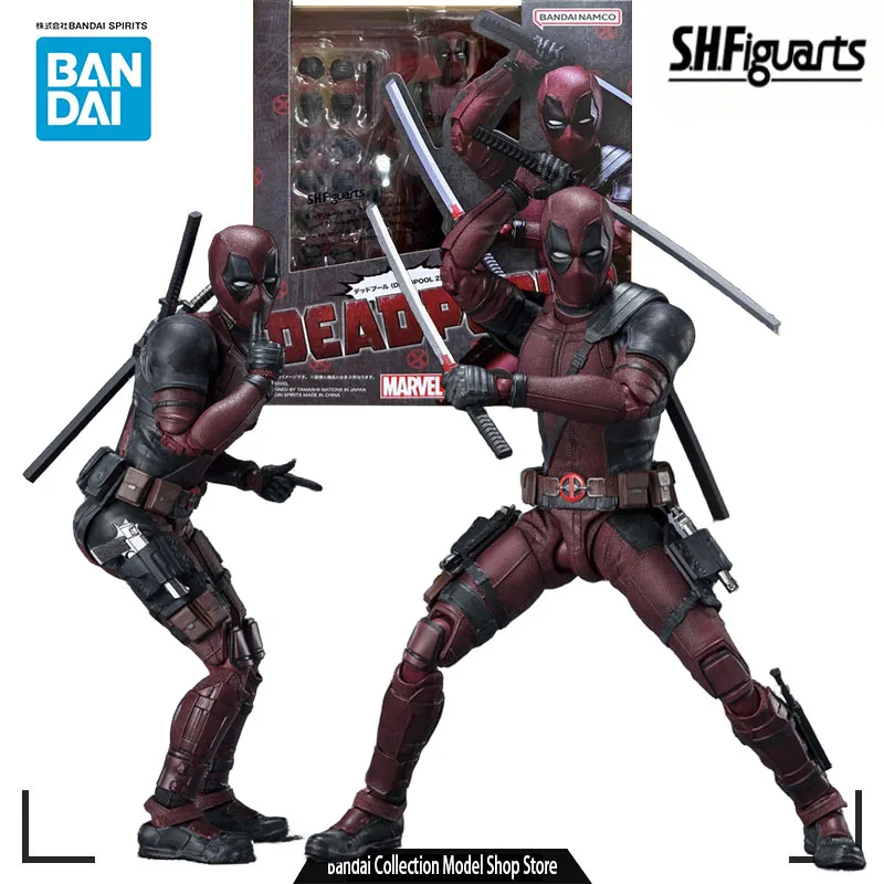 

Bandai оригинальная модель комплект SHF Marvel Дэдпул 2 аниме экшн-фигурка модель игрушечные модели, подарки для мальчиков Коллекционная модель