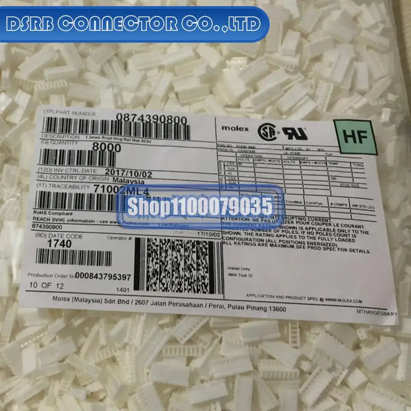 

100 шт./партия 100% новые и оригинальные 87439-0800 874390800 8P