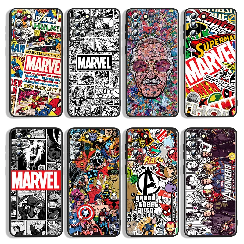 

Marvel Avengers Poster For Samsung Galaxy S22 S21 S20 FE Ultra S10e S10 S9 S8 S7 S6 Edge Plus Black Soft Phone Case Capa