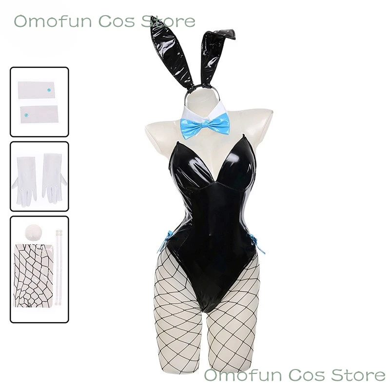 Аниме Синий Архив Косплей Сексуальное Кожаное Боди Костюм Токи Банни Девушка