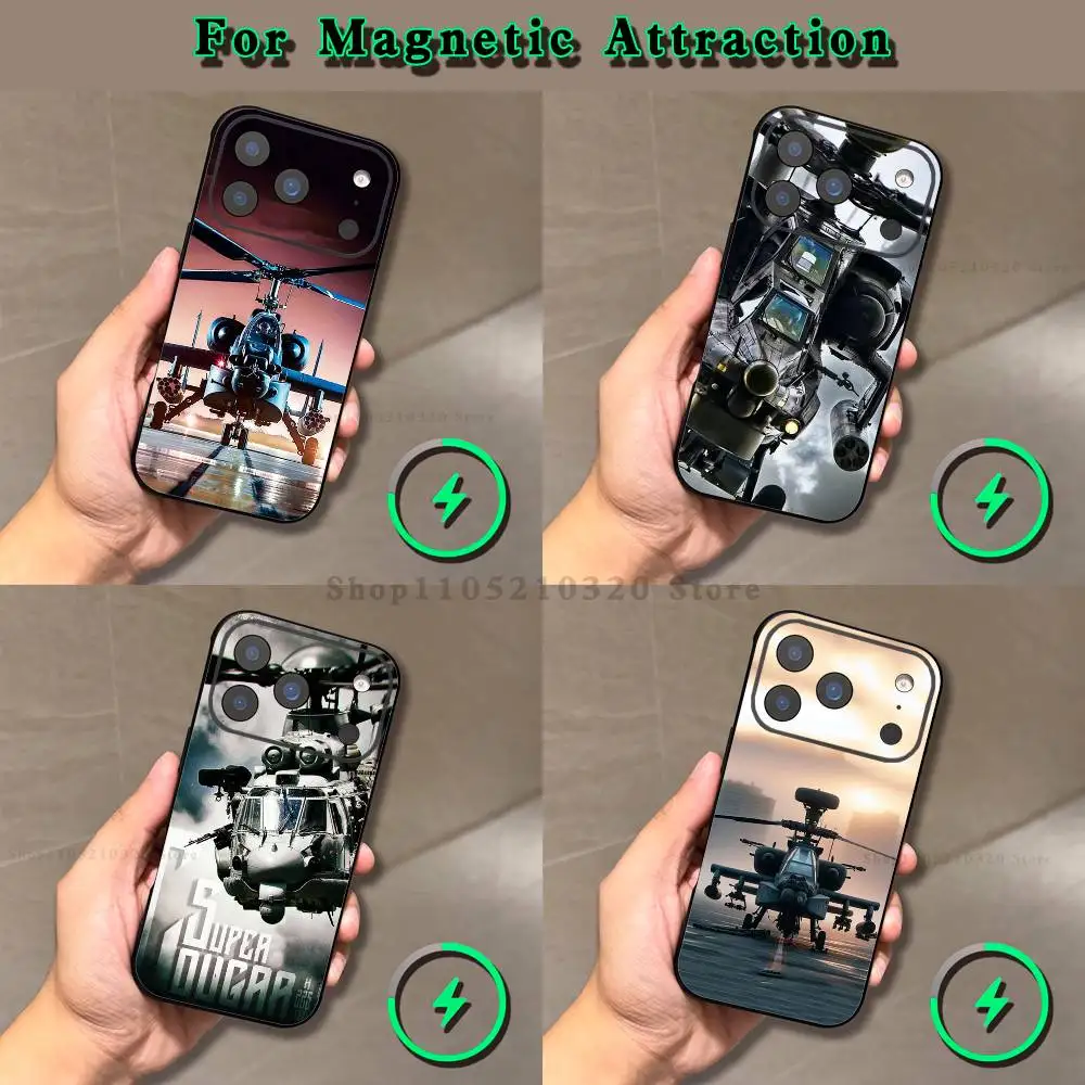 Фото Чехол для телефона A-Apache AH-64 для iPhone 17, 16, 15, 14, 13, 12, 11, Pro, Max, Plus, E, Air, Mini, магнитный, с поддержкой MagSafe, матовый №1