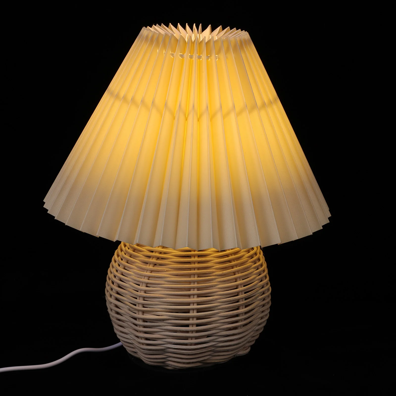 

Led Table Lamp Desk Sleeping Atmosphere Nordic Light Bohemian Night Rattan Baby