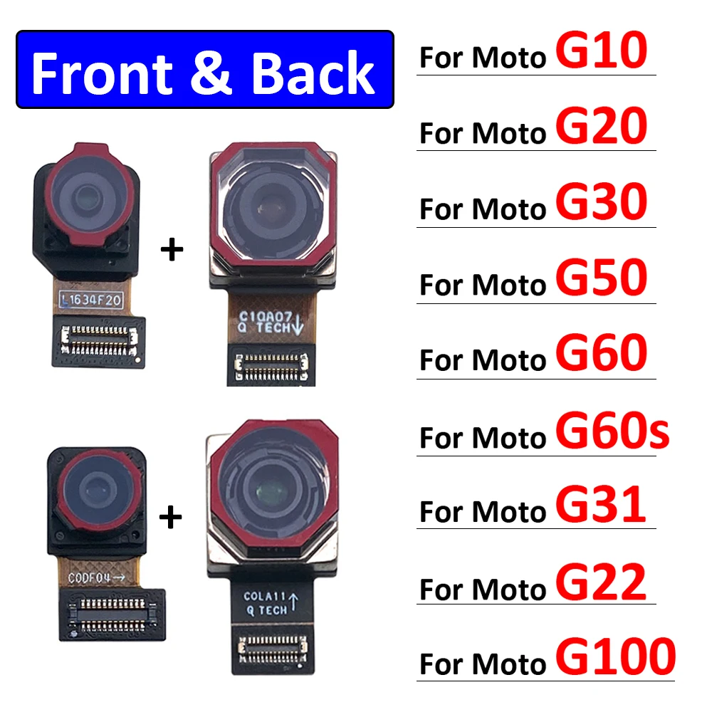 

Original Front Camera Flex With Back Rear Camera Module Flex Cable For Motorola Moto G10 G20 G30 G50 G60 G60s G22 G31 G100