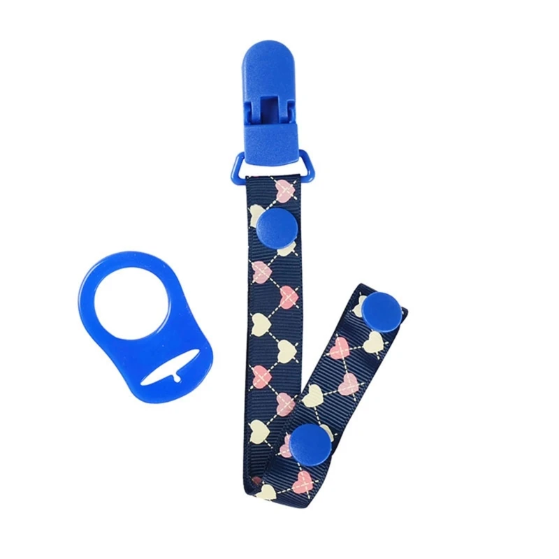 

Baby Pacifier Holder with Silicone Gaskets Heart Pattern Nursing Teether Holder Soother Nipple Leash Strap