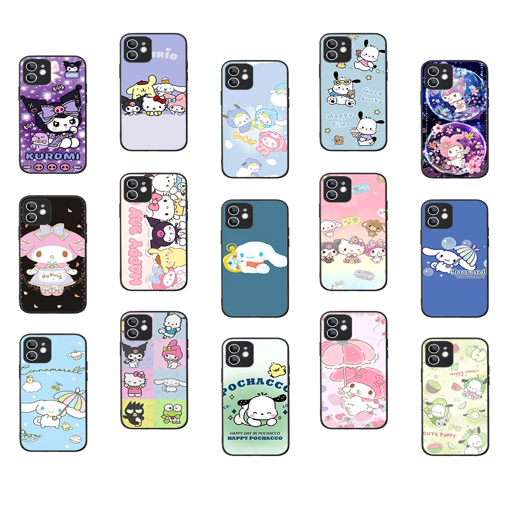 WRB-22 Pompompurin Black Flexible TPU Case For OPPO A73 74 76 77 78 80 83 93 96 94 F15 Find X3 X5 Pro Neo