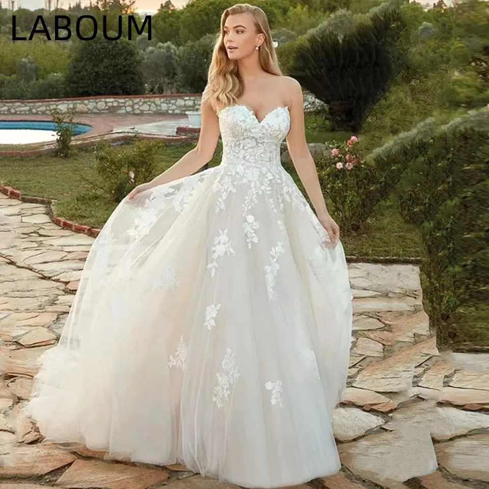 

LaBoum Elegant Wedding Dress for Bride Sweetheart Appliques A-line Bridal Gowns Vestidos De Novia فستان حفلات ال robe de mariée