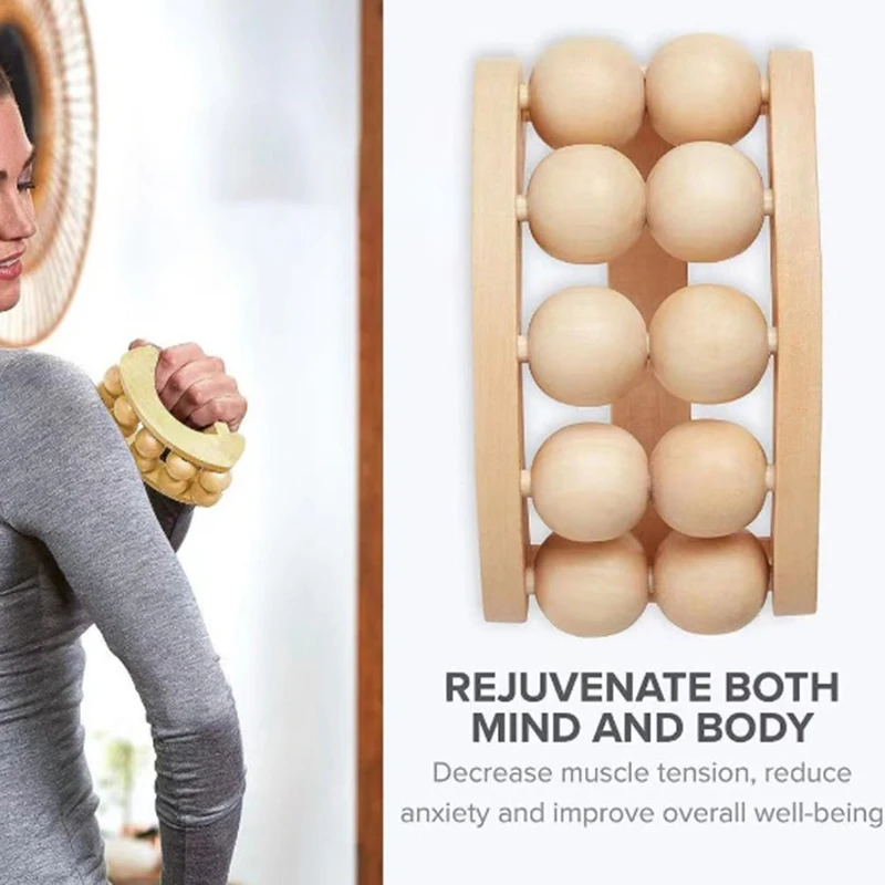 Деревянный инструмент для массажа ручной ролик спуска целлюлита Лимфодренажный