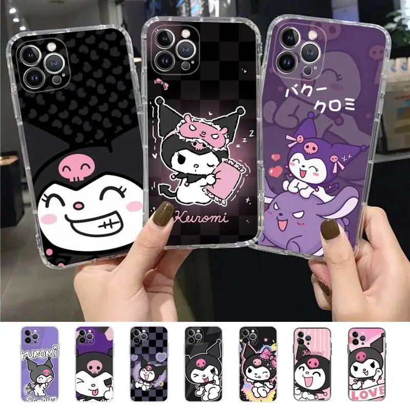 

Cute Cartoon K-Kuromi Rabbit Phone Case for iPhone 11 12 13 mini pro XS MAX 8 7 6 6S Plus X 5S SE 2020 XR case