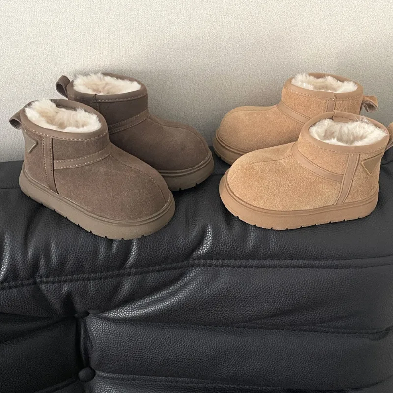 Детские зимние ботинки модные брендовые короткие ботильоны для маленьких