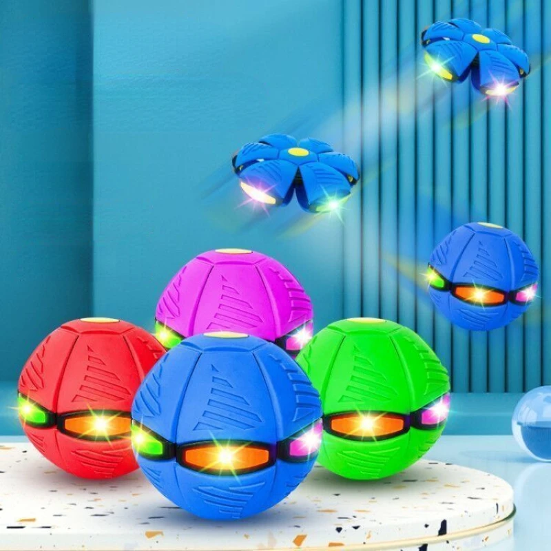 Flying UFO Flat Throw Disc Ball With LED Light Toy Kid Outdoor Garden Beach Game Children's sports balls