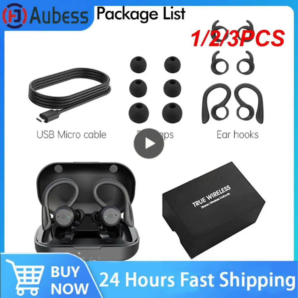 

1/2/3PCS Hours Play time Swimming Waterproof Earphone Dual Wear Style Sport Wireless Headset TWS Ipx7 Earbuds Stereo