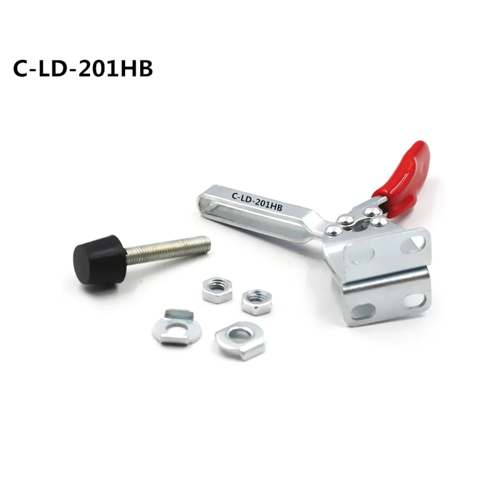 

2pcs C-LD-201HB Toggle Clamp 27kg 60lbs Quick Release Horizontal Woodworking Clamping Force Fixture Workshop Equipment Hand Tool