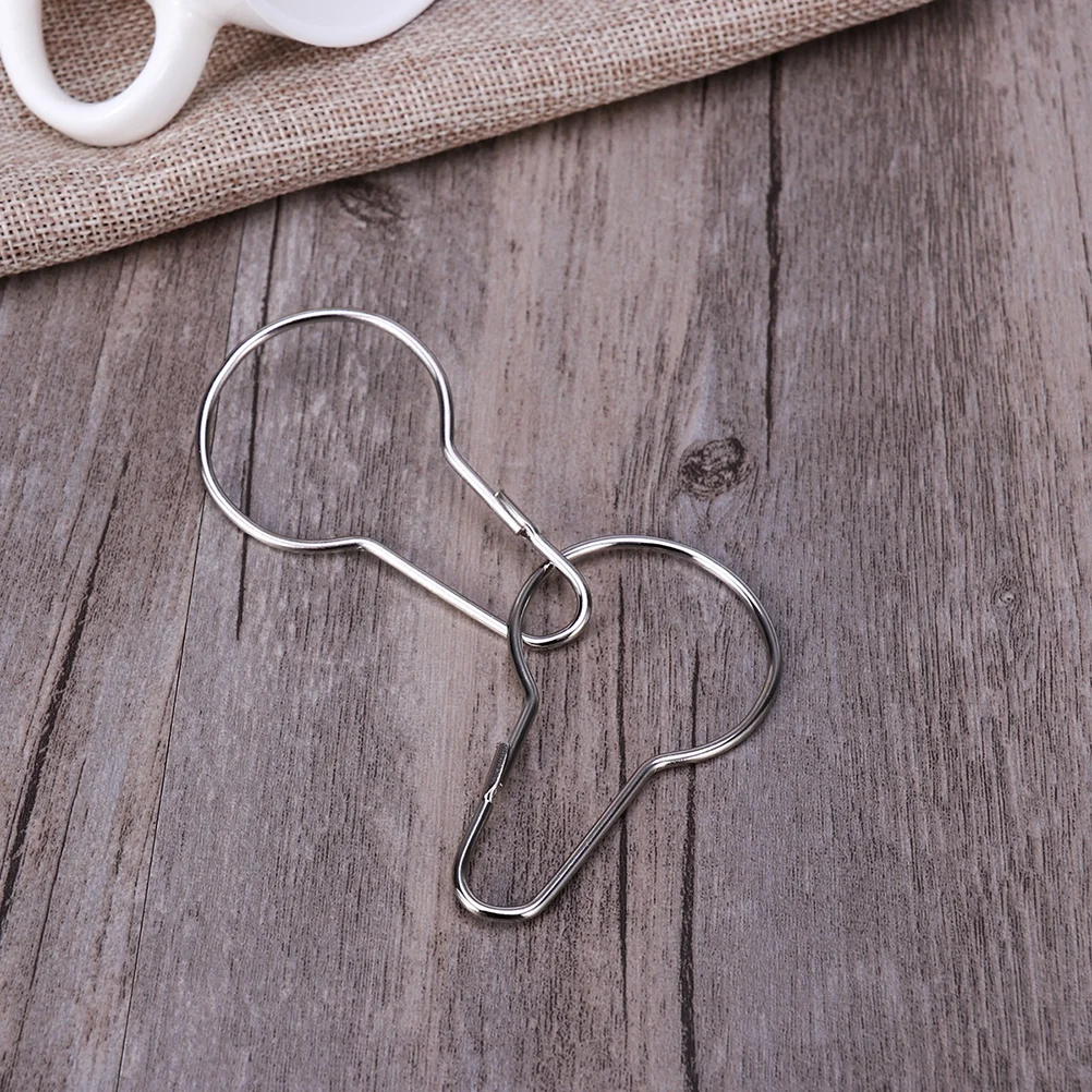 

Curtain Hook Shower Hooks Buckle Gourd Ring Stainless Steel Shapedsafety Pin Buckles Window Display Hoist The