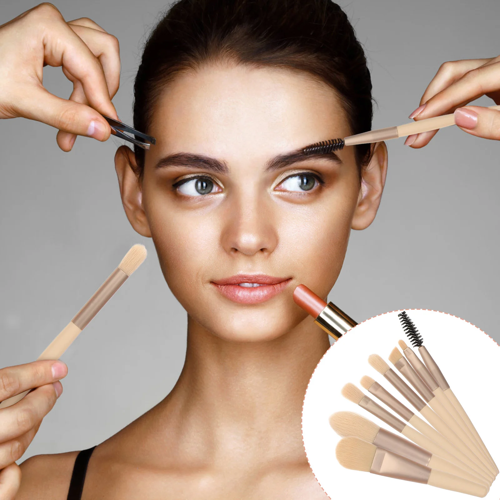 

Travel Makeup Brushes Womens Set Loose Powder Beauty Cosmetics Teen Girl Professional Portable Favor