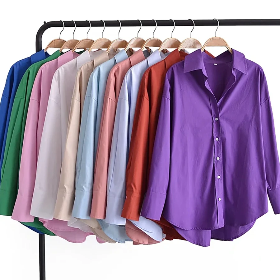 

Jenny&Dave 2022 England Style Simple Solid Poplin Blusas Office Lady Cotton Shirt Women Tops Fashion Blouse Women Mujer De Moda