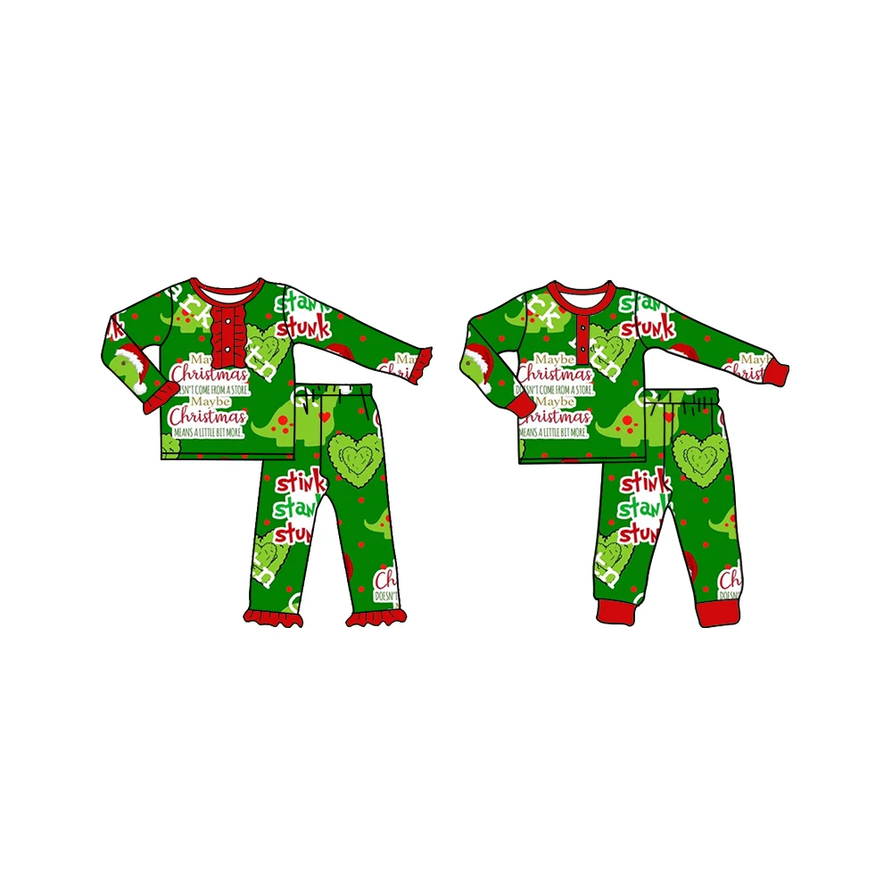 

Wholesale Kids Christmas Sleepwear Santa Claus Dinosaur Nightgown Set Boutique Girls Clothes Boys Pajamas