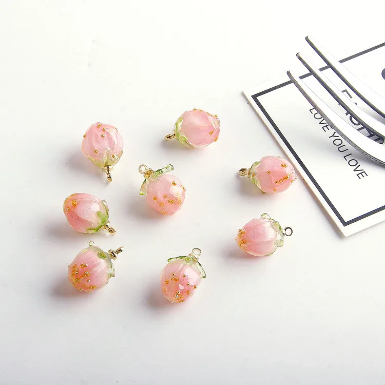 5 шт. 3D акриловые мини цветочные серьги шармы милые браслеты ручной работы с клеем