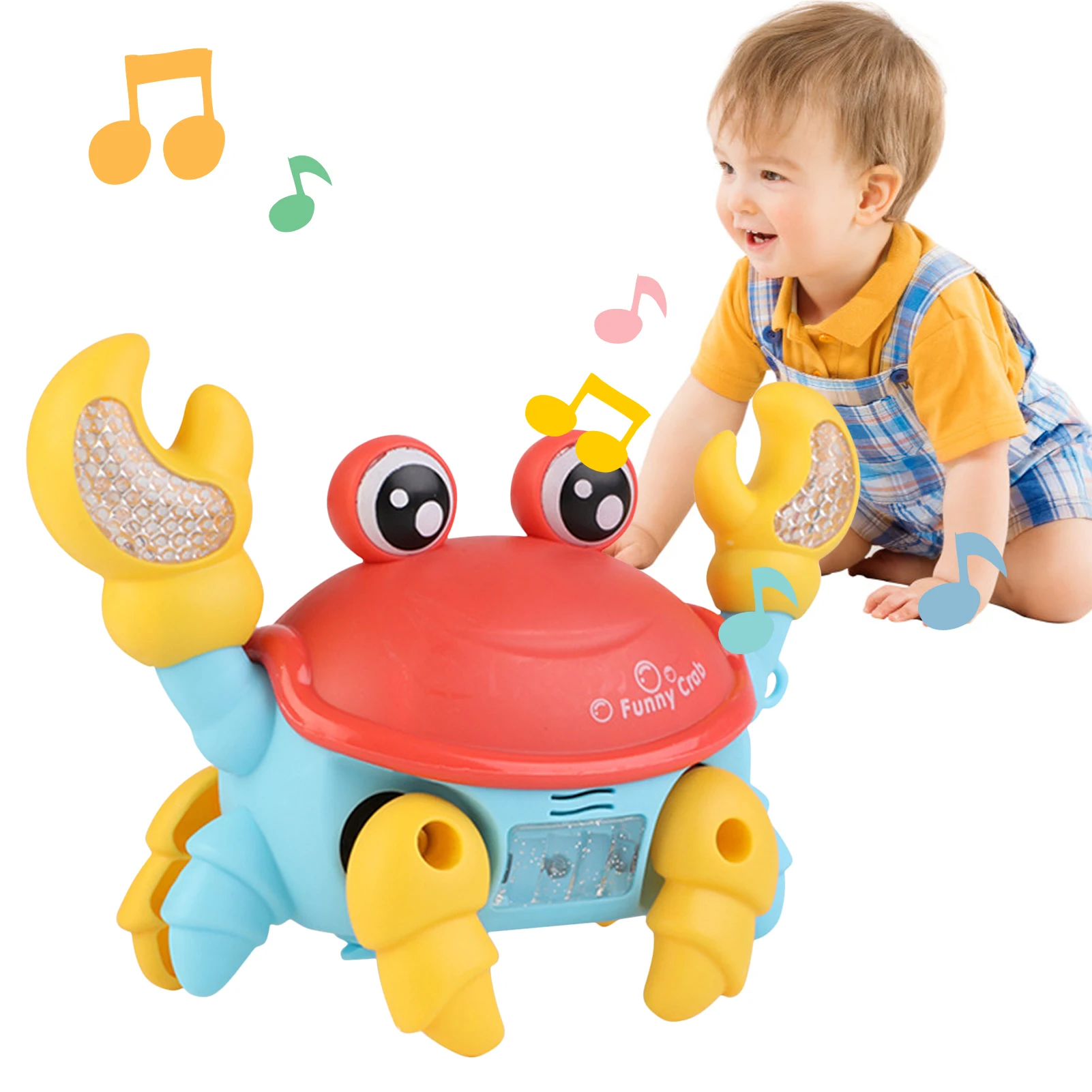 

Crawling Crab Baby Toy Music And Light Up Crab Baby Toy Electronic Crawling Crabs Toddler Moving Toy Clockwork Beach Toy