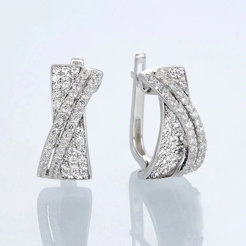 CAOSHI wspaniałe modne kolczyki koła dla kobiet biały/czarny kolor cyrkonia kreatywny projekt akcesoria biżuteria urodzinowa