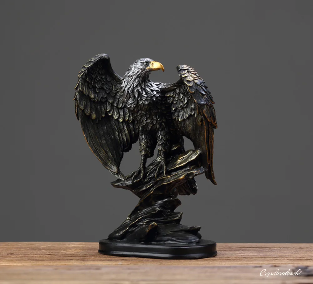 

Resin European Eagle Statue Feng Shui Richness Animal Office House Home Garden Wedding Decoration Accessories Living Room