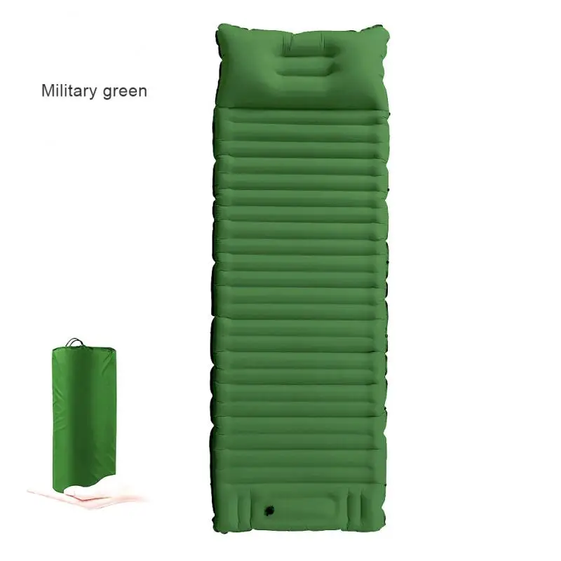 

Outdoor Camping Sleeping Pad Folding Sleep Mat Beach Inflat Mattress With Pillows Ultralight Air Mat For Fishing Travel Hiking
