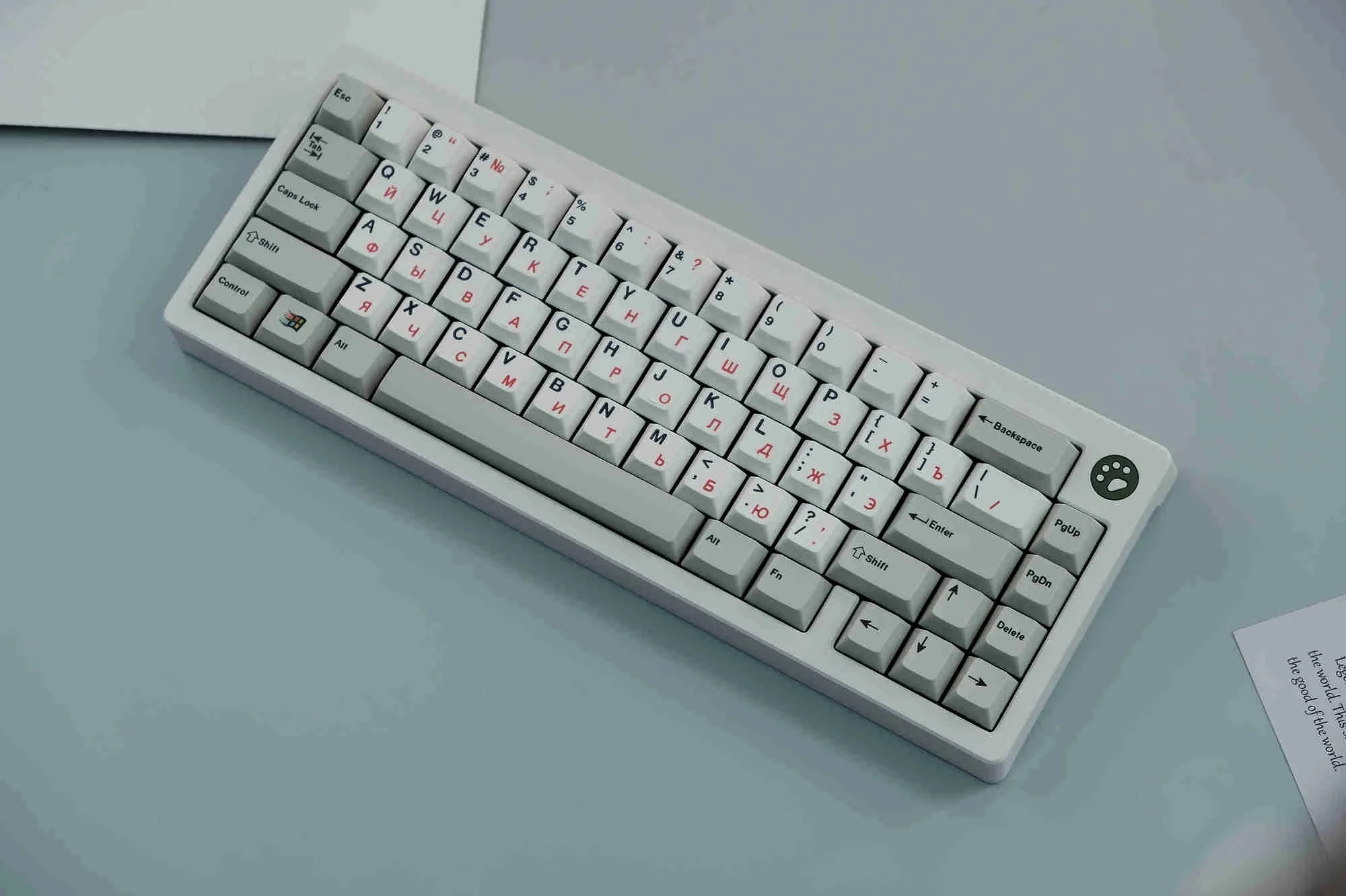 

1 Set GMK Grey White Red Russian Keycaps PBT Dye Sublimation Key Caps Cherry Profile Keycap With ISO Enter 1.75u 2u Shift