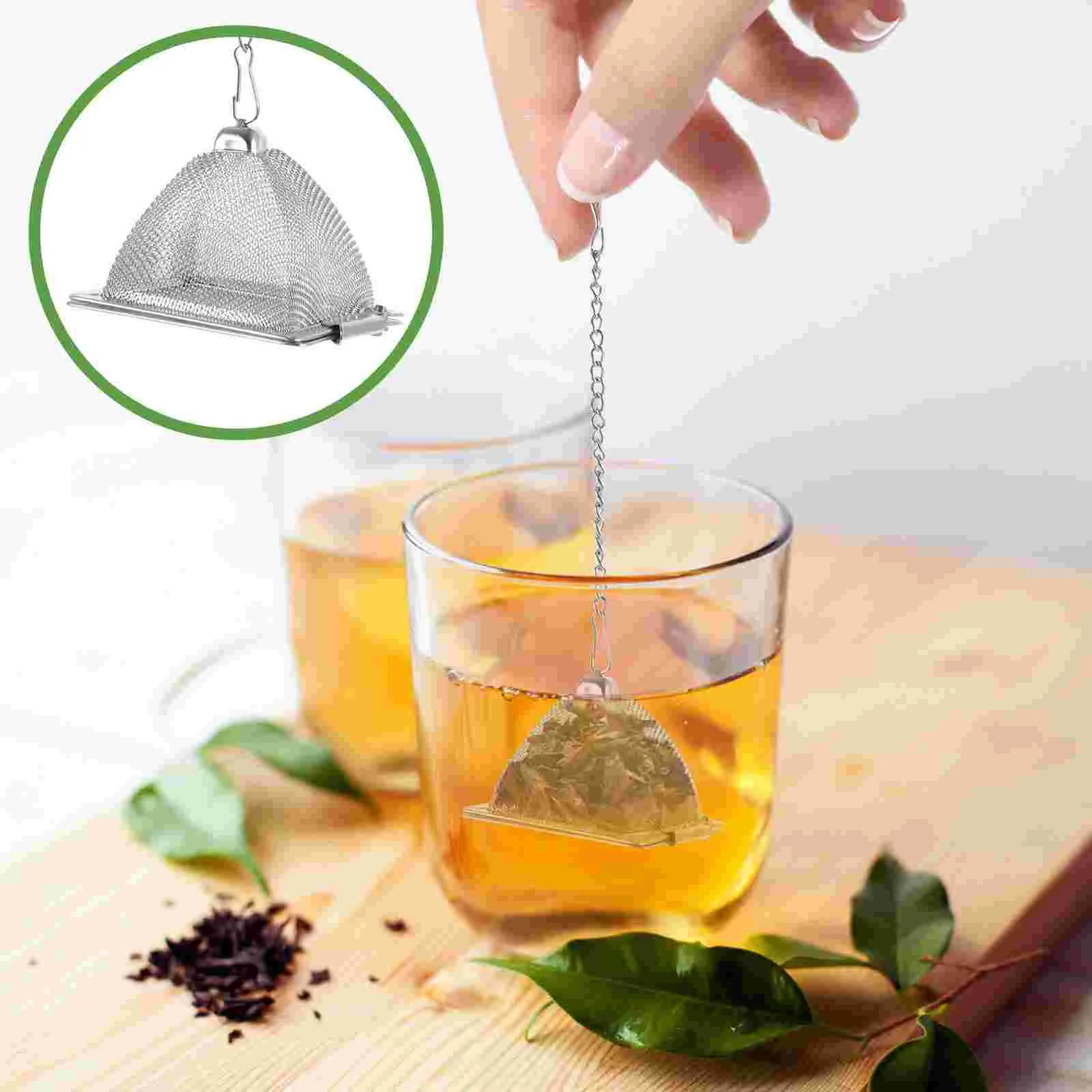 Pyramid Tea Strainer Loose Leaf Infuser Filter Teapot Farmhouse Seasoning Stainless Steel Spice Old Fashioned Leaves Travel