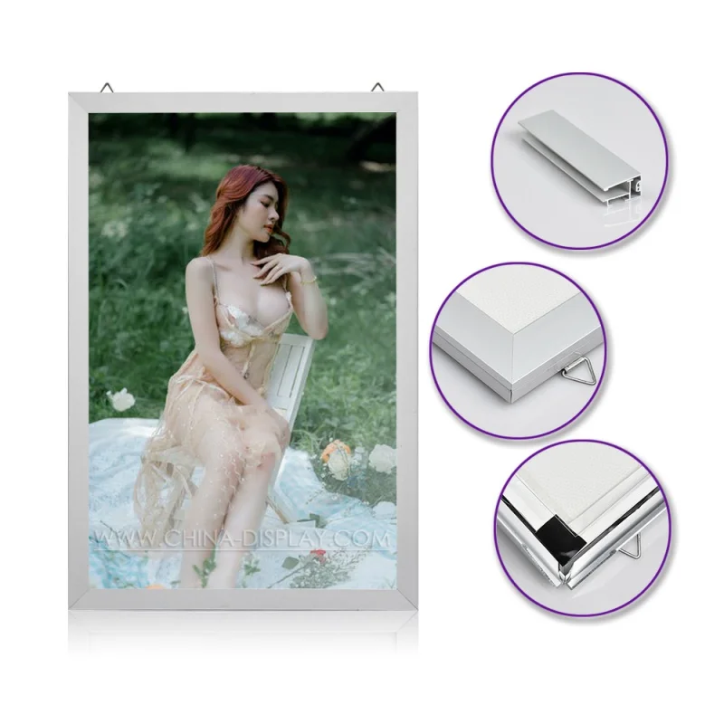 

China Display Direct Factory Snap Frame Led Hanging Poster Board Snap Frame Difference Size Waterproof Key Lock Light Box