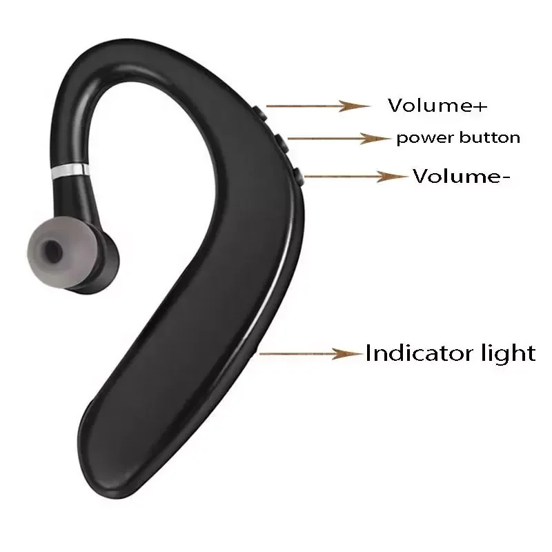 

NEW2023 Wireless Bluetooth-compatible Earphone Single Ear Hook Business Stereo Headset Waterproof Sports Earbud With Microphone