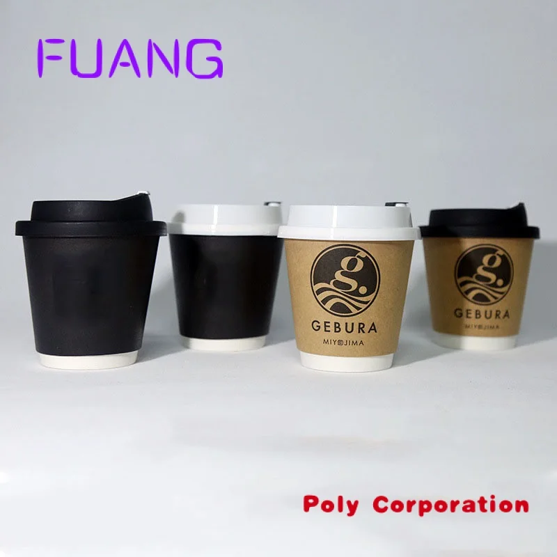 Manufacture Price Customize Logo Design Takeaway Food Packaging Tea And Coffee Disposable Paper Cups