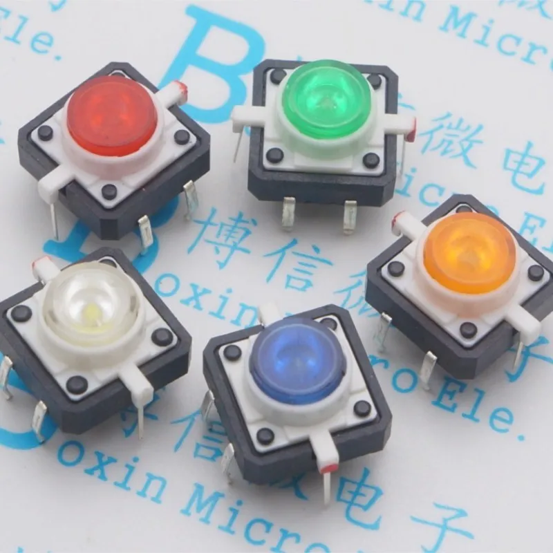Тактильный кнопочный выключатель 20 шт./лот Мгновенный Такт 12x12x7 0 мм со