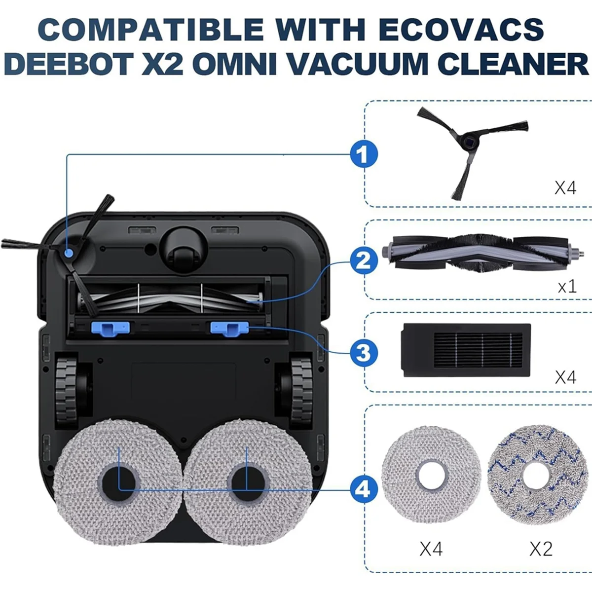 Запчасти Для Ecovacs Deebot X2 Omni / Pro/DEX86 основная боковая щетка фильтр НЕРА Швабра