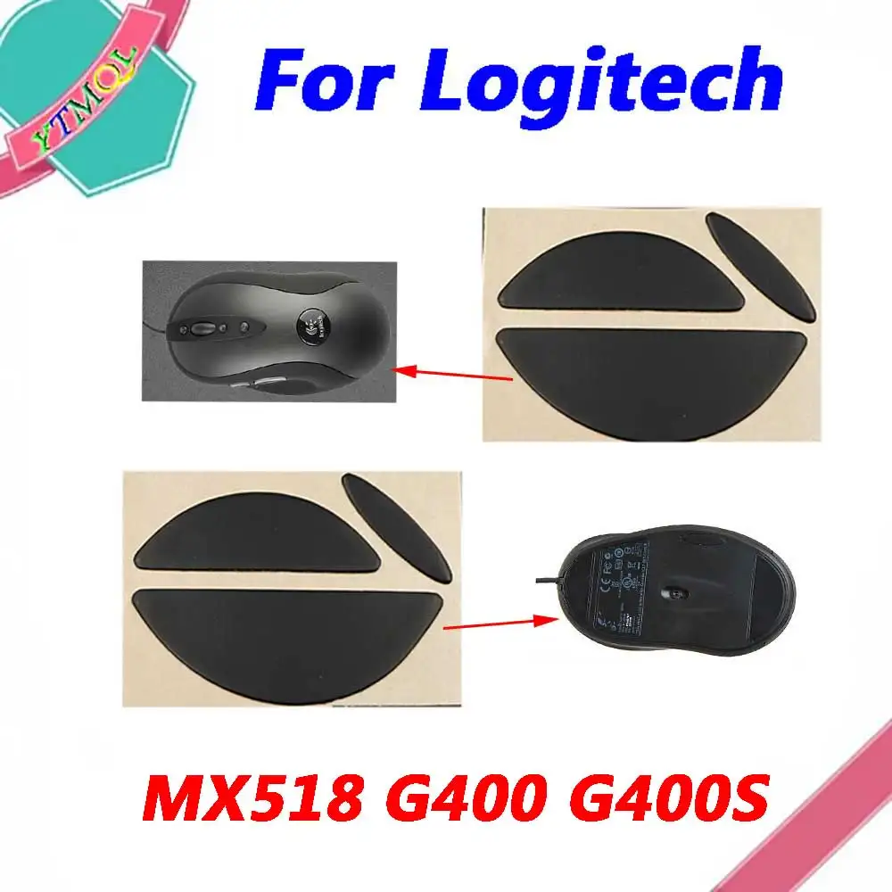 

Hot sale 5set Mouse Feet Skates Pads For Logitech MX518 G400 G400S wireless Mouse White Black Anti skid sticker Connector