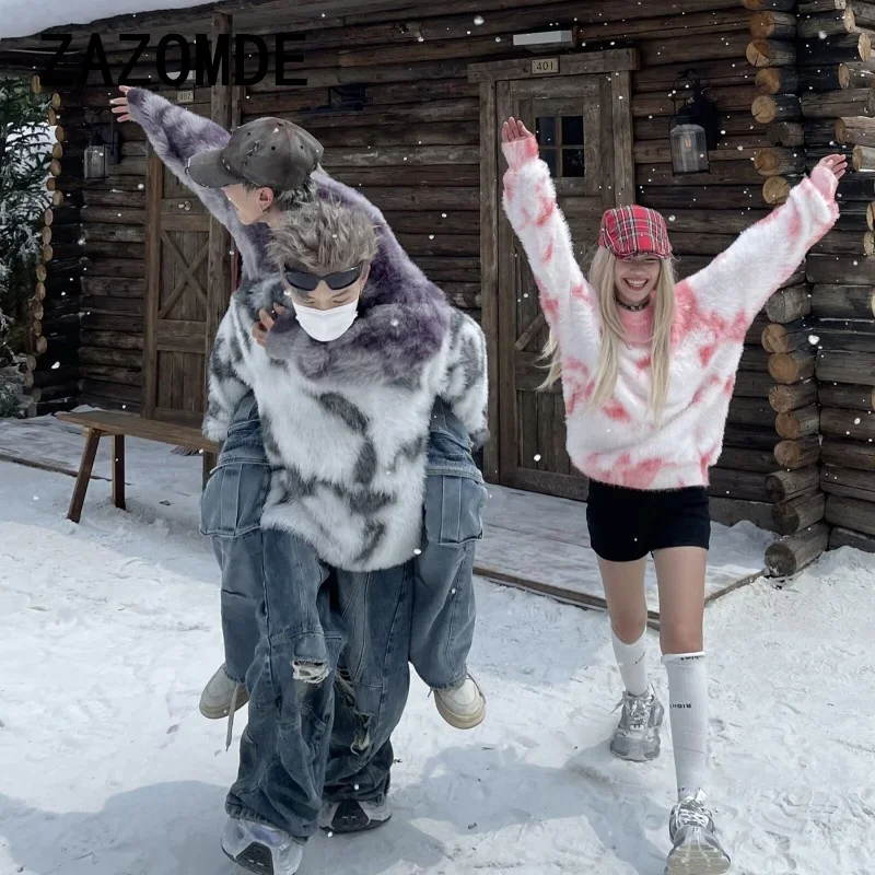 ZAZOMDE мужской повседневный осенне-зимний свитер с круглым вырезом вязаный топ в