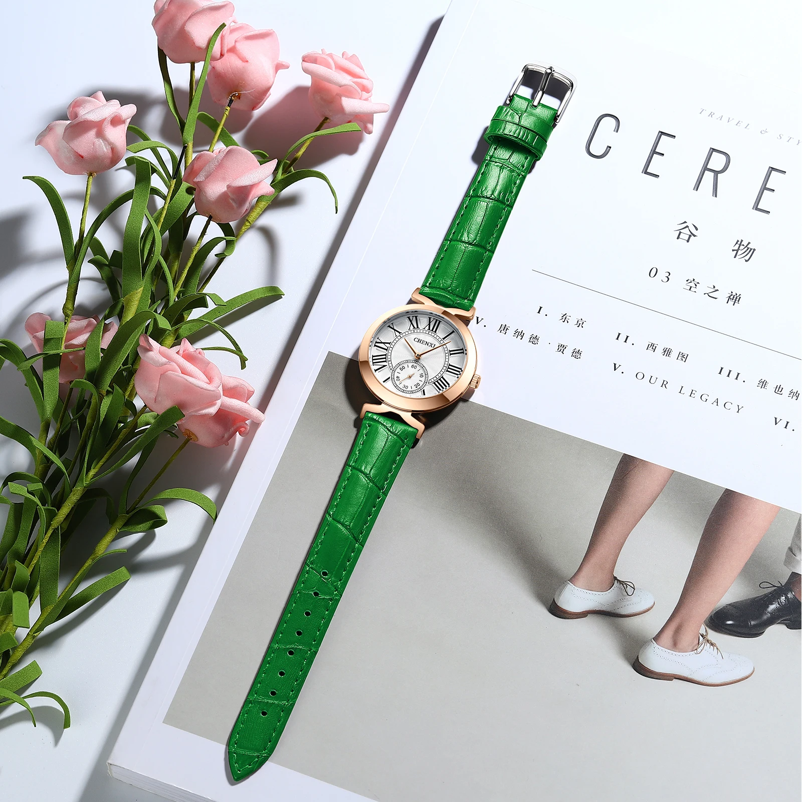 CHENXI Top Brand Fashion Casual Leather Women Business Luxury Clock Chronograph Waterproof Alloy Quartz Watch Relogio Feminino