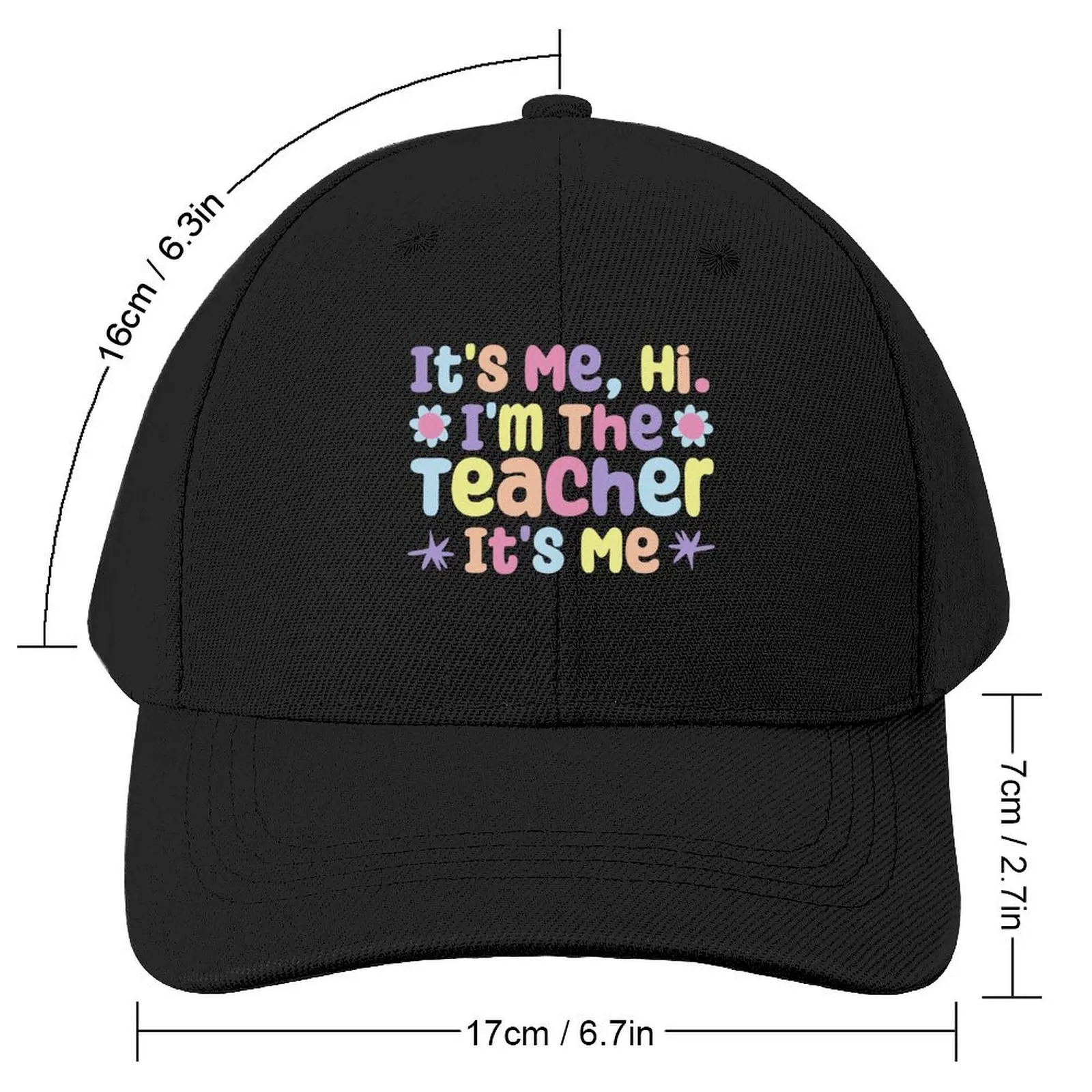 It's Me Hi I'm The Teacher Бейсбольная кепка Винтажная шляпа с защелкой на спине милая