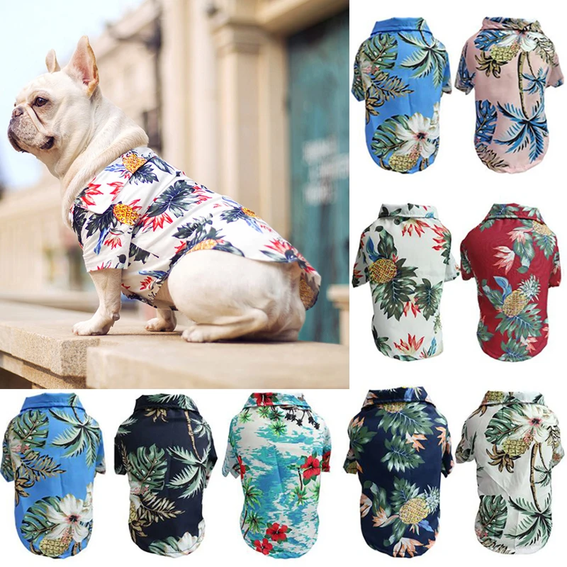 

Дышащая летняя одежда для собак, крутая пляжная рубашка в гавайском стиле для собак и кошек, рубашка с коротким рукавом и принтом кокосового...