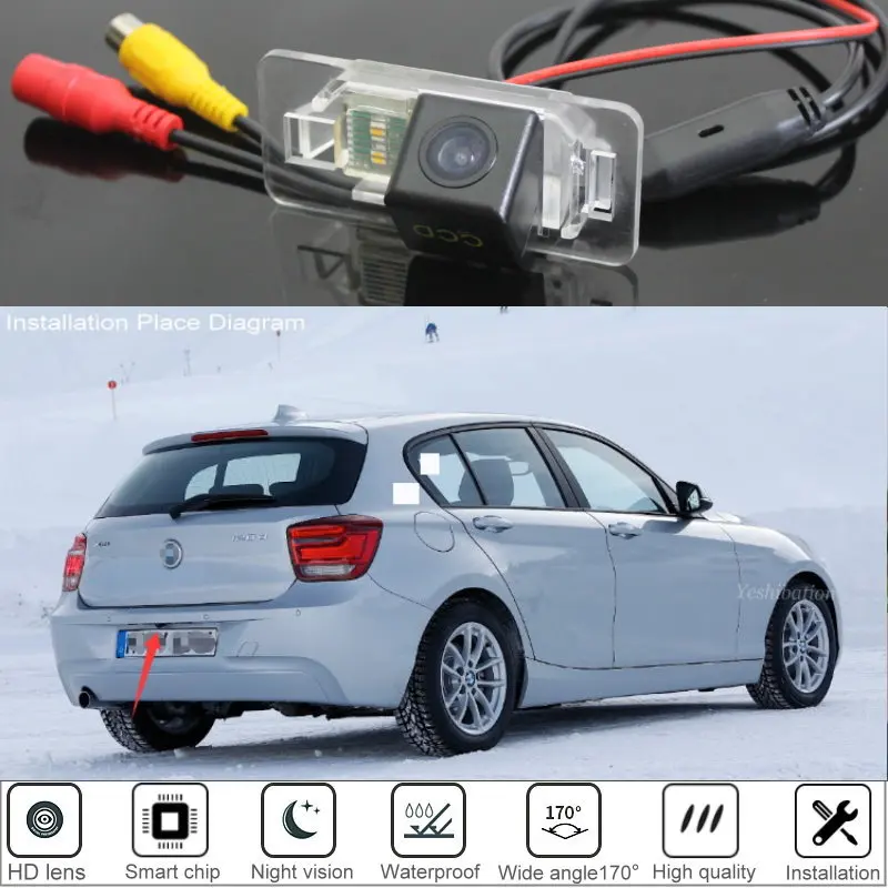 Фото Автомобильная парковочная камера для BMW 1 серии F20 F21 E81 E87 2004 ~ 2016 2017/камера заднего вида/камера номерного знака №1