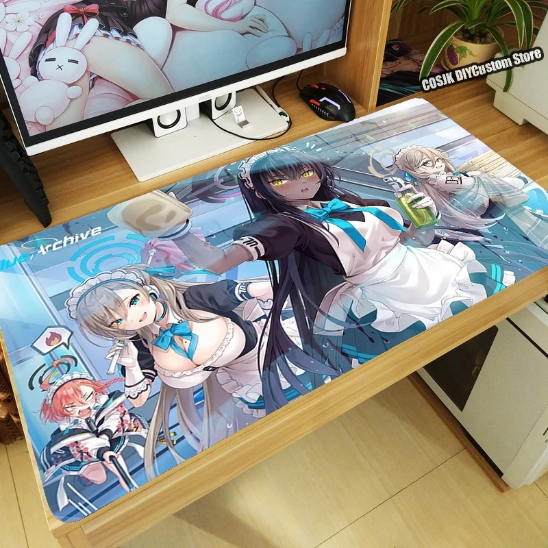 Синий игровой коврик для мыши с аниме-архивом Itinose Asena большой Настольный