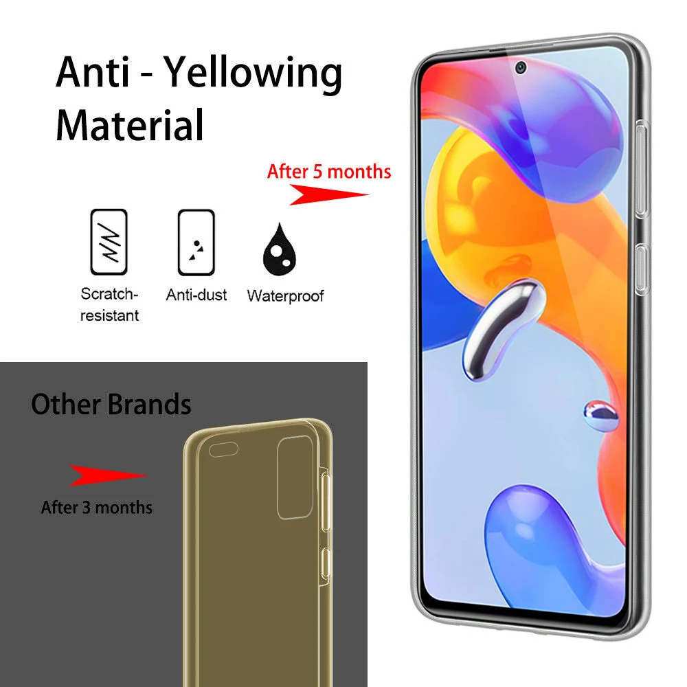360 полностью прозрачный чехол для Xiaomi Redmi Note 11 Pro Plus 5G мягкий силиконовый 10 Max 10S 11S
