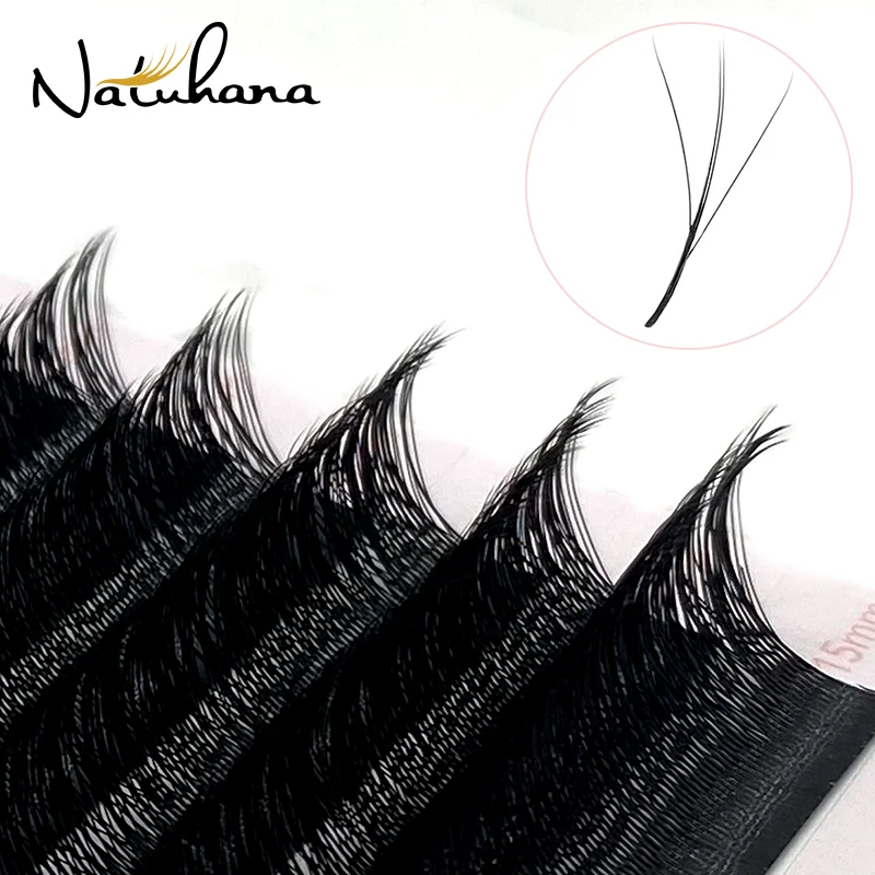 Накладные ресницы NATUHANA 3D W, матовые ресницы для наращивания в форме клевера, накладные ресницы, индивидуальные готовые ресницы, русский объемный веер, норковый накладной макияж