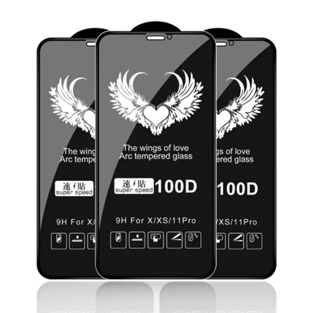 

10-20pcs 100D Full Coverage ARC Tempered Glass Film For iPhone 15 Plus 11 12 13 14 Pro Max x xr xs max Screen protector Guard
